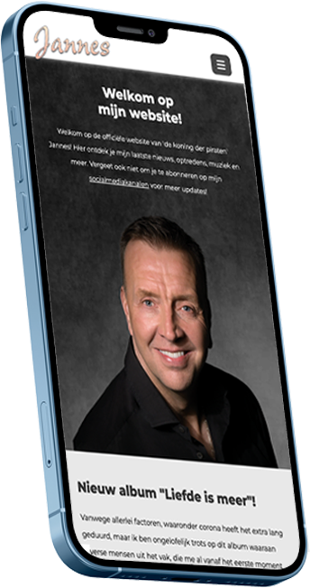 Een basis artiestwebsite van Artiestonline!